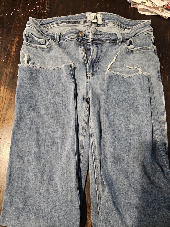 PAIGE Denim - PAIGE Light Blue Women's Distressed Straight-Leg Jeans